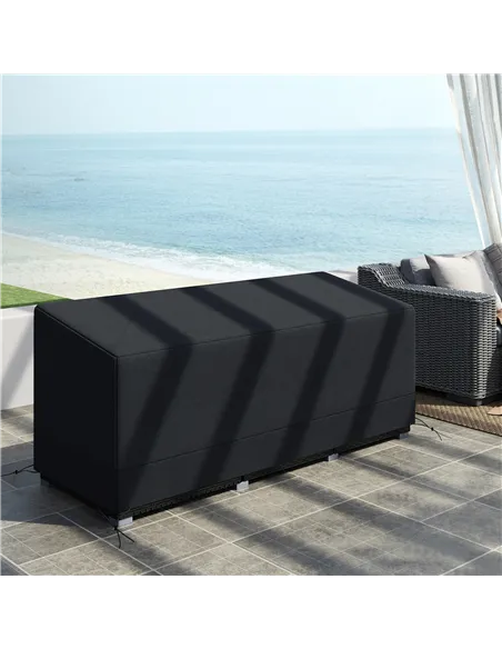 Outsunny Rectangular Patio Garden Furniture Cover Waterproof for 3 Seater Sofa Bistro Set, UV Resistant Protection 600D Oxford F