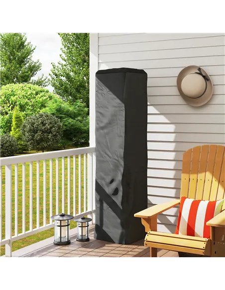 Outsunny Heavy Duty Gas Pyramid Patio Heater Cover, Full Length Outdoor Heater Cover Protector, UPF 30+ Oxford Fabric with Zippe