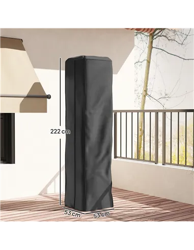 Outsunny Heavy Duty Gas Pyramid Patio Heater Cover, Full Length Outdoor Heater Cover Protector, UPF 30+ Oxford Fabric with Zippe