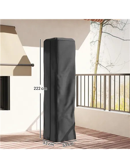 Outsunny Heavy Duty Gas Pyramid Patio Heater Cover, Full Length Outdoor Heater Cover Protector, UPF 30+ Oxford Fabric with Zippe