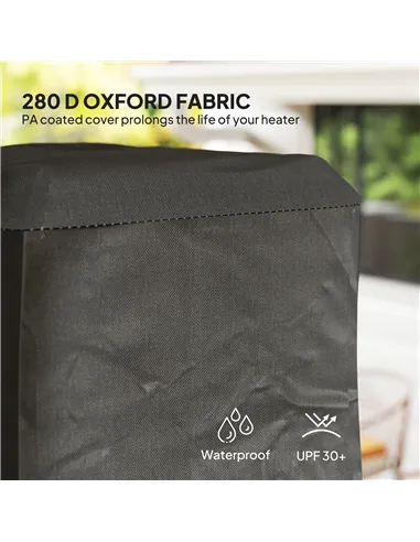 Outsunny Heavy Duty Gas Pyramid Patio Heater Cover, Full Length Outdoor Heater Cover Protector, UPF 30+ Oxford Fabric with Zippe