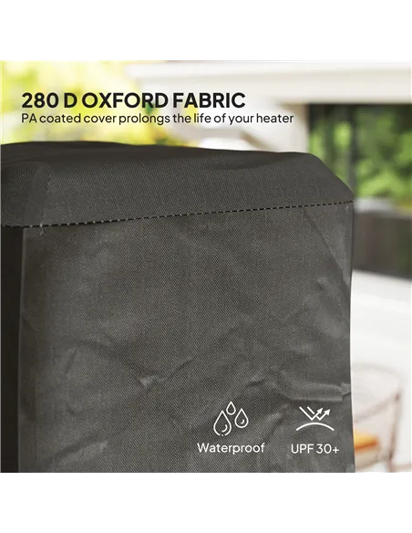 Outsunny Heavy Duty Gas Pyramid Patio Heater Cover, Full Length Outdoor Heater Cover Protector, UPF 30+ Oxford Fabric with Zippe