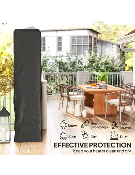 Outsunny Heavy Duty Gas Pyramid Patio Heater Cover, Full Length Outdoor Heater Cover Protector, UPF 30+ Oxford Fabric with Zippe