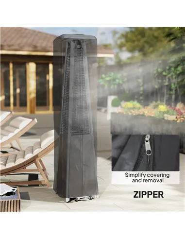 Outsunny Heavy Duty Gas Pyramid Patio Heater Cover, Full Length Outdoor Heater Cover Protector, UPF 30+ Oxford Fabric with Zippe