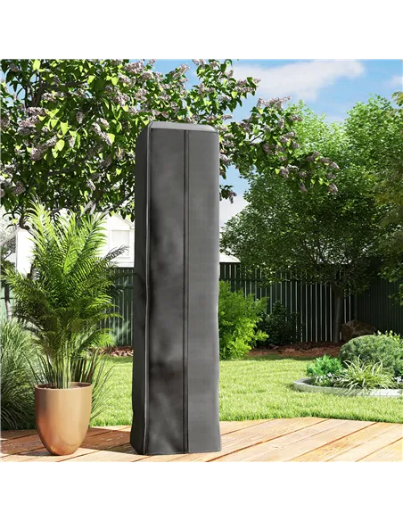 Outsunny Heavy Duty Gas Pyramid Patio Heater Cover, Full Length Outdoor Heater Cover Protector, UPF 30+ Oxford Fabric with Zippe