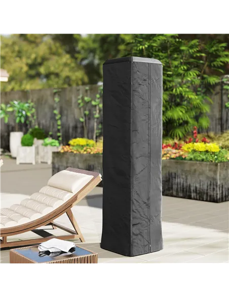 Outsunny Heavy Duty Gas Pyramid Patio Heater Cover, Full Length Outdoor Heater Cover Protector, UPF 30+ Oxford Fabric with Zippe