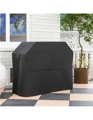 Outsunny BBQ Cover for Rectangular Gas Grill, 600D UPF30+ Oxford Fabric Barbecue Cover for Waterproof Protection Rip-Proof, with