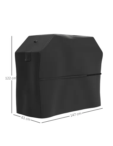 Outsunny BBQ Cover for Rectangular Gas Grill, 600D UPF30+ Oxford Fabric Barbecue Cover for Waterproof Protection Rip-Proof, with