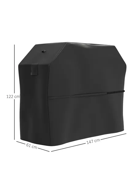 Outsunny BBQ Cover for Rectangular Gas Grill, 600D UPF30+ Oxford Fabric Barbecue Cover for Waterproof Protection Rip-Proof, with