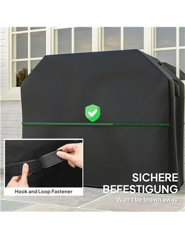 Outsunny BBQ Cover for Rectangular Gas Grill, 600D UPF30+ Oxford Fabric Barbecue Cover for Waterproof Protection Rip-Proof, with