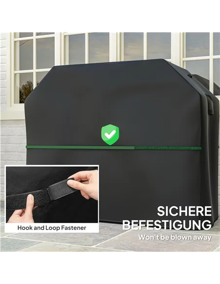 Outsunny BBQ Cover for Rectangular Gas Grill, 600D UPF30+ Oxford Fabric Barbecue Cover for Waterproof Protection Rip-Proof, with