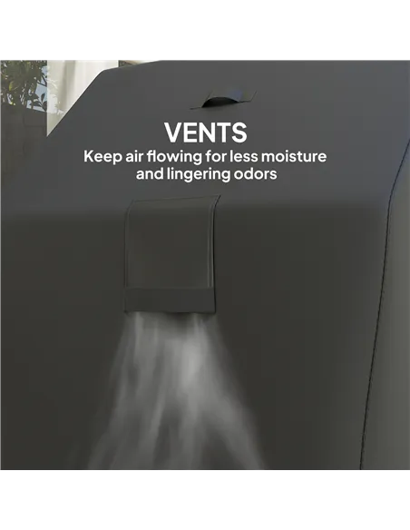 Outsunny BBQ Cover for Rectangular Gas Grill, 600D UPF30+ Oxford Fabric Barbecue Cover for Waterproof Protection Rip-Proof, with