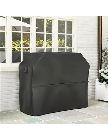 Outsunny BBQ Cover for Rectangular Gas Grill, 600D UPF30+ Oxford Fabric Barbecue Cover for Waterproof Protection Rip-Proof, with