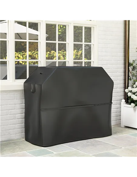 Outsunny BBQ Cover for Rectangular Gas Grill, 600D UPF30+ Oxford Fabric Barbecue Cover for Waterproof Protection Rip-Proof, with
