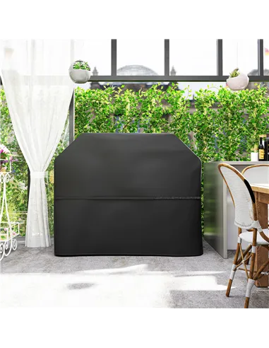 Outsunny BBQ Cover for Rectangular Gas Grill, 600D UPF30+ Oxford Fabric Barbecue Cover for Waterproof Protection Rip-Proof, with