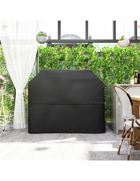 Outsunny BBQ Cover for Rectangular Gas Grill, 600D UPF30+ Oxford Fabric Barbecue Cover for Waterproof Protection Rip-Proof, with
