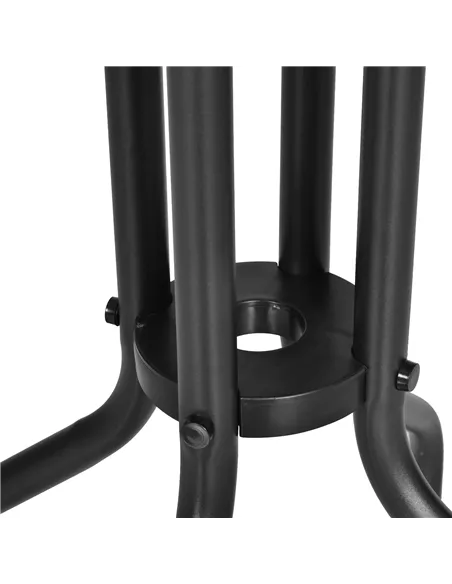 Outsunny Bistro Coffee Table Outdoor Tempered Glass Top Table Garden Round Dining Table - 60cm Diameter