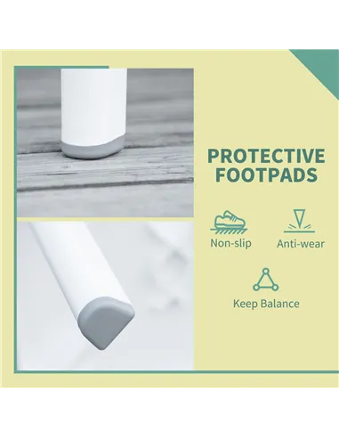 Outsunny Garden Side Table Plastic Outdoor Square Coffee End Table for Drink Snack, White