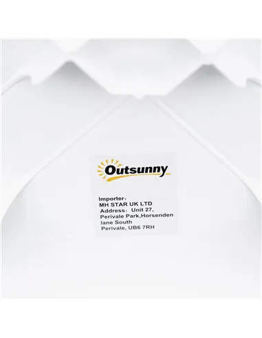 Outsunny Garden Side Table Plastic Outdoor Square Coffee End Table for Drink Snack, White