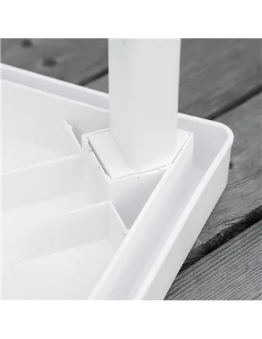 Outsunny Garden Side Table Plastic Outdoor Square Coffee End Table for Drink Snack, White