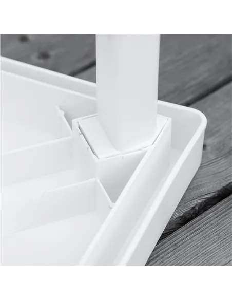 Outsunny Garden Side Table Plastic Outdoor Square Coffee End Table for Drink Snack, White