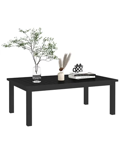 Outsunny 100cm x 60cm Aluminium Outdoor Coffee Table - Black