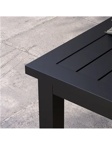 Outsunny 100cm x 60cm Aluminium Outdoor Coffee Table - Black