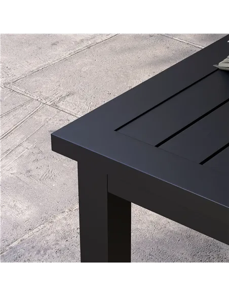 Outsunny 100cm x 60cm Aluminium Outdoor Coffee Table - Black