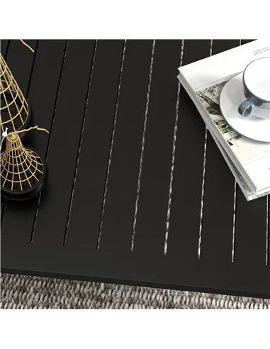 Outsunny 100cm x 60cm Aluminium Outdoor Coffee Table - Black