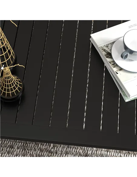 Outsunny 100cm x 60cm Aluminium Outdoor Coffee Table - Black