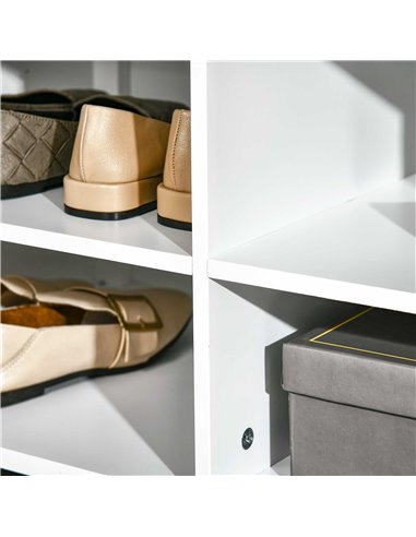 HOMCOM Hallway Furniture Set Shoe Bench Storage Mirror Cabinet Coat Rack Multiple Cubes Hangers Organiser Shelves w/ 4 Hooks