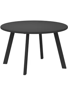 Outsunny 70cm Round Coffee Table, Outdoor Garden Table with Non-Slip Foot Pads and Metal Frame for Garden, Terrace, Balcony, Liv