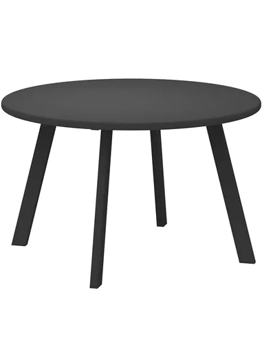 Outsunny 70cm Round Coffee Table, Outdoor Garden Table with Non-Slip Foot Pads and Metal Frame for Garden, Terrace, Balcony, Liv