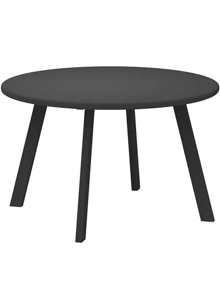 Outsunny 70cm Round Coffee Table, Outdoor Garden Table with Non-Slip Foot Pads and Metal Frame for Garden, Terrace, Balcony, Liv