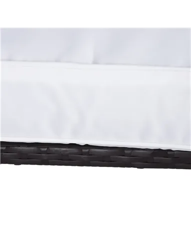 Outsunny Rattan Bistro Set, 3 Pieces Wicker Garden Furniture Set with Rocking Chairs and Round Glass Top Coffee Table, Small Bal