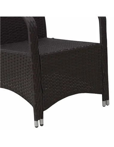 Outsunny 3 Pieces Rattan Bistro Set with Furniture Cover, Wicker Garden Furniture Set, Glass Top Coffee Table and Chairs with Cu