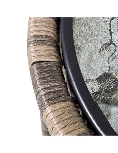 Outsunny 3 Pieces Rattan Bistro Set, Wicker Garden Furniture Set with Cushions, Glass Top Coffee Table and Chairs for Outdoor, P