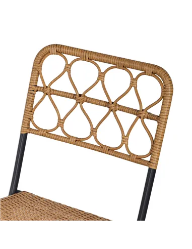 Outsunny 2 Seater Foldable Rattan Wicker Bistro Set, Coffee Table and Chairs, Natural