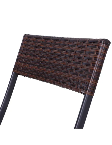 Outsunny 2-Seater Rattan Bistro Set: 1 x table, 2 x chairs-Brown