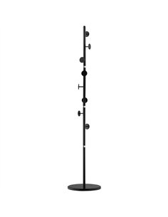 HOMCOM Coat Rack Free Standing Hall Tree with 8 Round Disc Hooks for Clothes, Hats,Purses, Steel Entryway Coat Stand with Marble