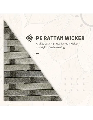 Outsunny 3 Pieces Rattan Bistro Set, Wicker Garden Furniture Set with Storage Coffee Table and Chairs, Thickened Cushions for Ou