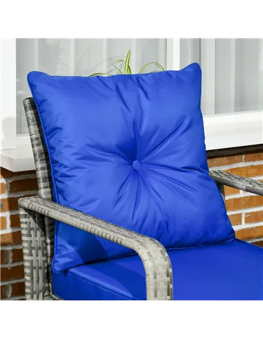 Outsunny 3 Pieces Rattan Bistro Set, Wicker Garden Furniture Set with Storage Coffee Table and Chairs, Thickened Cushions for Ou