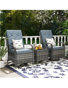 Outsunny 2-Seater Rattan Table Chair Bistro Garden Furniture Set Wicker Table Outdoor Patio 2