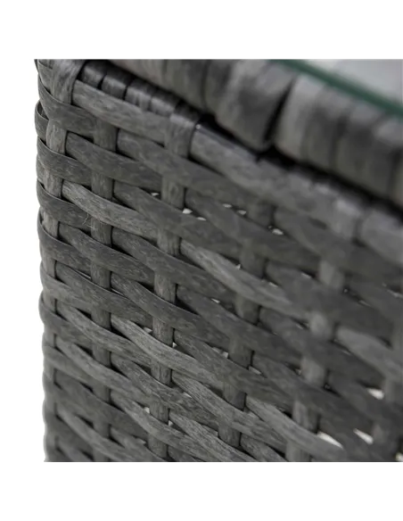 Outsunny 2-Seater Rattan Table Chair Bistro Garden Furniture Set Wicker Table Outdoor Patio