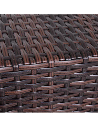 Outsunny Rattan Outdoor Coffee Table, Wicker Garden Patio Bistro Side Table with Umbrella Hole and Storage Space for Balcony, Po