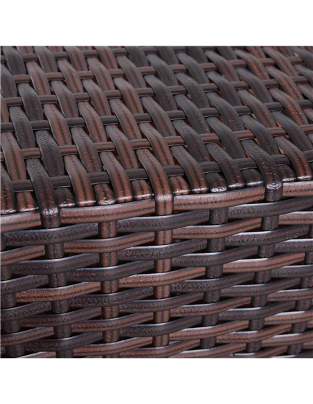 Outsunny Rattan Outdoor Coffee Table, Wicker Garden Patio Bistro Side Table with Umbrella Hole and Storage Space for Balcony, Po