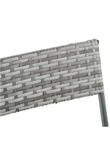 Outsunny 2-Seater Chair Bistro Set Garden Patio Table & Chair Black Rattan Furniture Grey