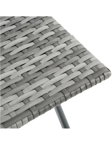 Outsunny 2-Seater Chair Bistro Set Garden Patio Table & Chair Black Rattan Furniture Grey