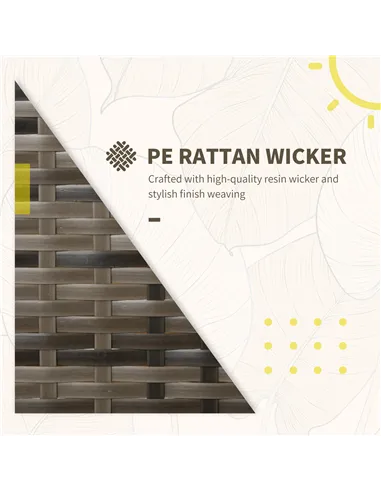 Outsunny 3 Pieces Rattan Bistro Set, Wicker Garden Furniture Set with Storage Coffee Table and Chairs, Thickened Cushions for Ou