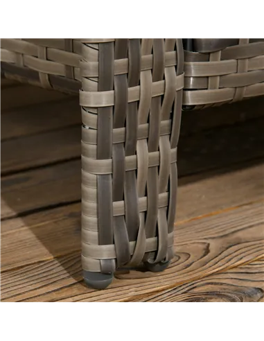 Outsunny 3 Pieces Rattan Bistro Set, Wicker Garden Furniture Set with Storage Coffee Table and Chairs, Thickened Cushions for Ou